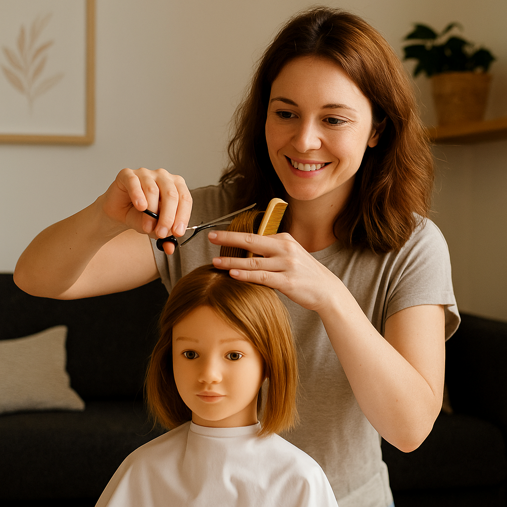 Elternteil übt an einer Übungspuppe: Abteilen, Winkel, Spannung